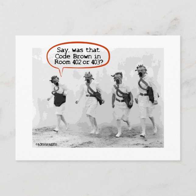 Code Brown für Krankenschwestern Postkarte (Vorderseite)