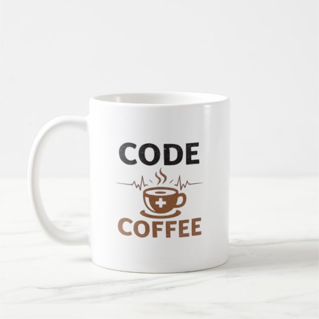 Code Coffee Nurse Humor Shift Life Kaffeetasse (Links)