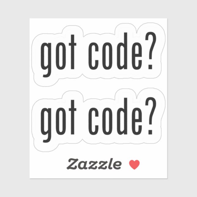 Code? Custom Cut 2 Stickers von Janz Aufkleber (Blatt)