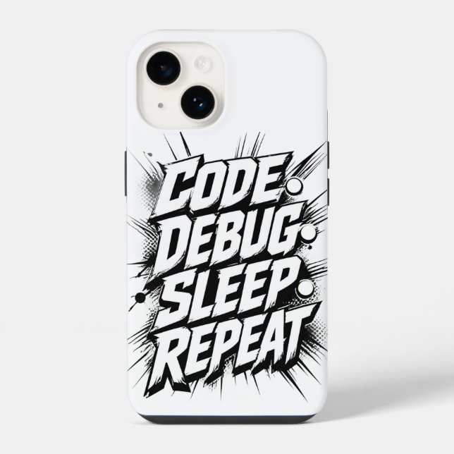 Code Debug Sleep Repeat  iPhone Hülle (Rückseite)