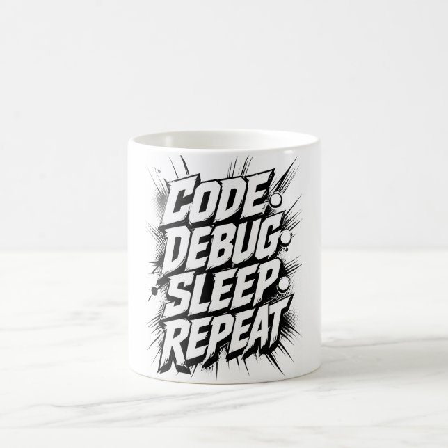 Code Debug Sleep Repeat | Programmierer Kodierung  Kaffeetasse (Mittel)