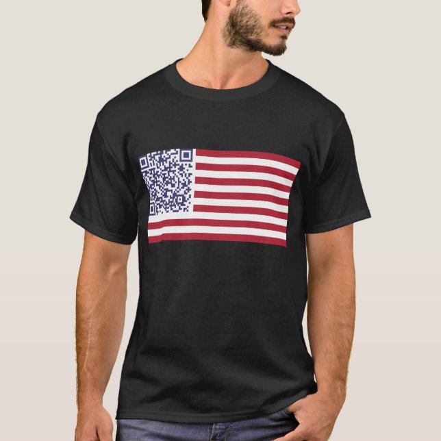 Code der Flagge-Nationalhymne-QR T-Shirt (Vorderseite)
