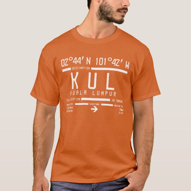 Code des internationalen Flughafens Kuala Lumpur T-Shirt (Vorderseite)