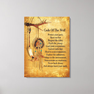Code des Wolf-Träumers Leinwanddruck