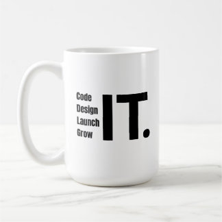 Code, Design, Start, Wachstum - Inspirationstechni Kaffeetasse