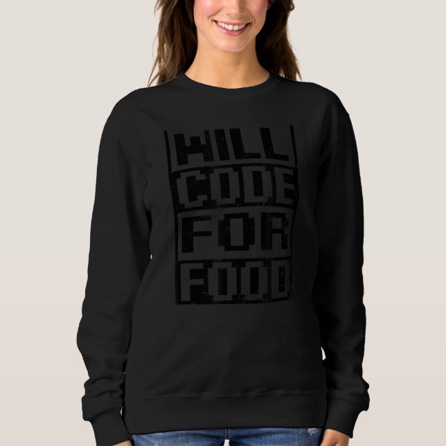 Code für die Computerprogrammierung von Lebensmitt Sweatshirt (Vorderseite)