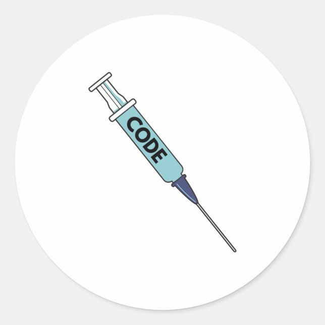 Code-Injektion lustiges Design für Cybersecurity-E Runder Aufkleber (Vorderseite)