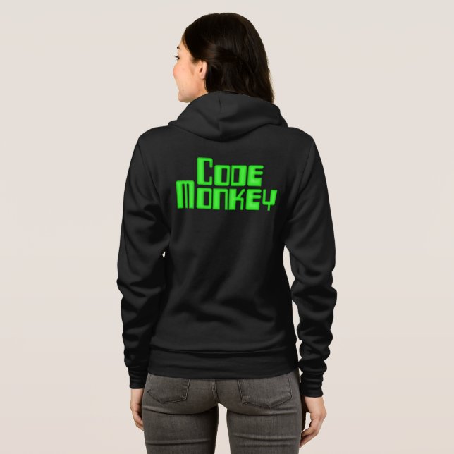 Code Monkey-Shirt (Hinterdruck) Hoodie (Schwarz voll)