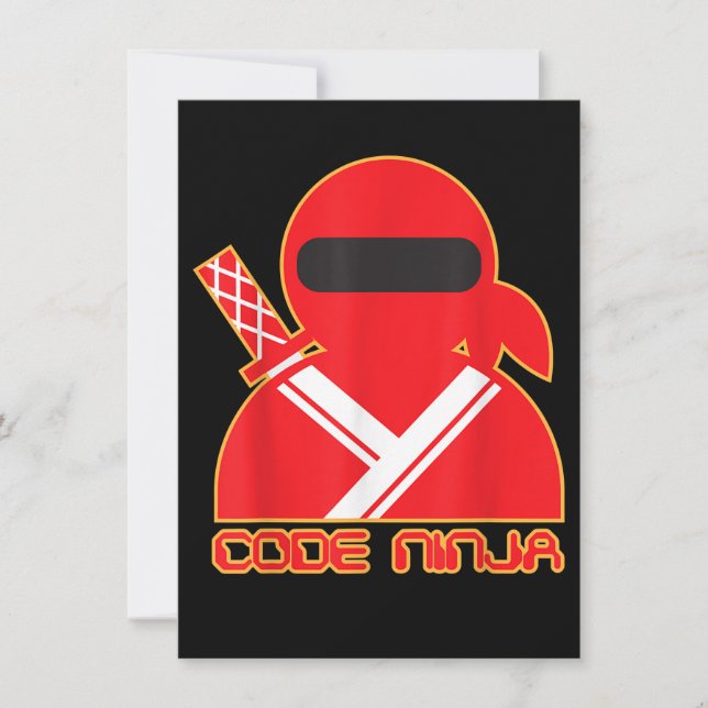 Code Ninja Computer-Codierungsingenieur Lustige Li Einladung (Vorderseite)
