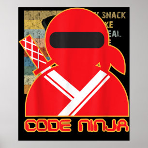 Code Ninja Computer-Codierungsingenieur Lustige Li Poster