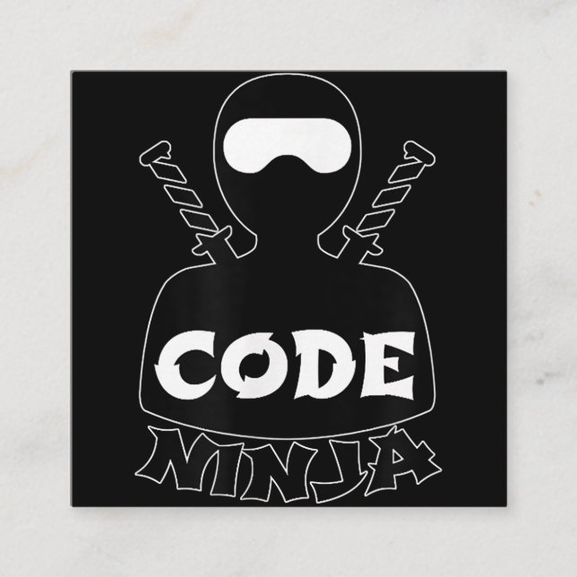 Code Ninja Computer Coding Engineer Funny Lovers Quadratische Visitenkarte (Vorderseite)
