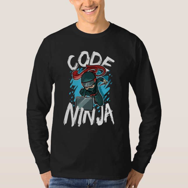 Code Ninja Programmier-Coder-Coding-Nerd-Software T-Shirt (Vorderseite)