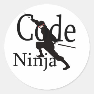 Code Ninja Runder Aufkleber