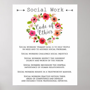 Code of Social Worker Ethics printable art Poster