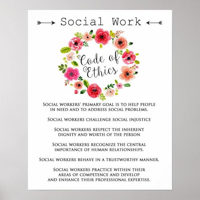 Code of Social Worker Ethics printable art Poster (Vorne)