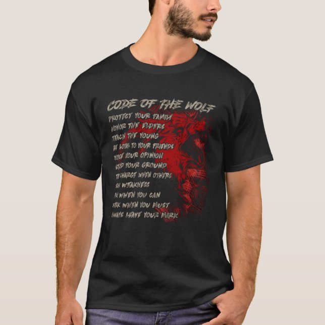 Code Of The Wolf Protect You Family Viking Wolf Co T-Shirt (Vorderseite)
