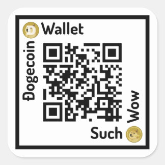 Code-Quadrat-Aufkleber Dogecoin Geldbörsen-QR Quadratischer Aufkleber