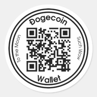 Code-runder Aufkleber Dogecoin Geldbörsen-QR