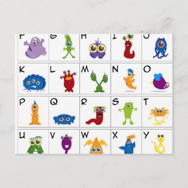 Code-Schlüssel - Monster Postkarte (Vorderseite)