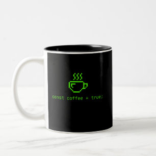 Code und Coffee Life sind gut Zweifarbige Tasse