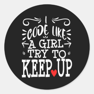 Code wie ein Computerprogrammierer Runder Aufkleber