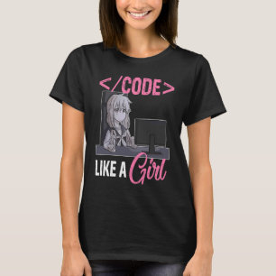 Code wie ein Girl Software Developer Coding Progra T-Shirt