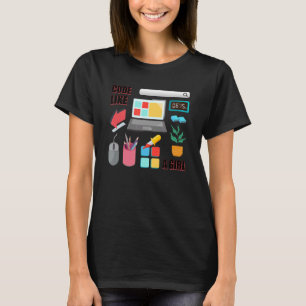 Code wie eine Girl Coder Programmiersoftware entwi T-Shirt
