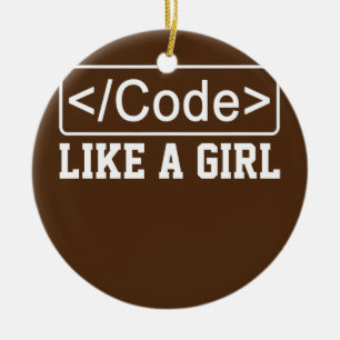 Code wie eine Girl Coder Programmiersoftware Keramik Ornament
