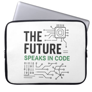 Coded Future Tech: Abstrakter algorithmischer Foot Laptopschutzhülle