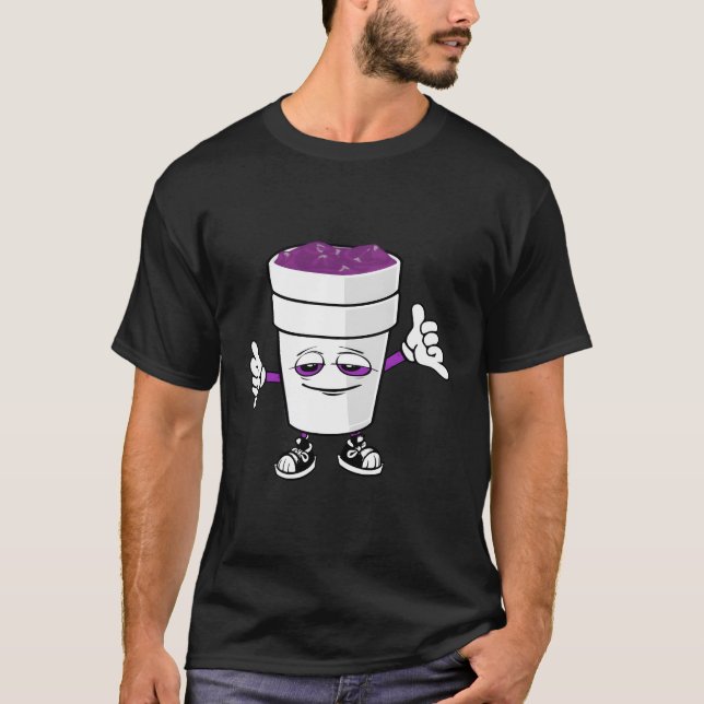 Codein Lila Drank Sizzurp Doppelcup Lean T-Shirt (Vorderseite)