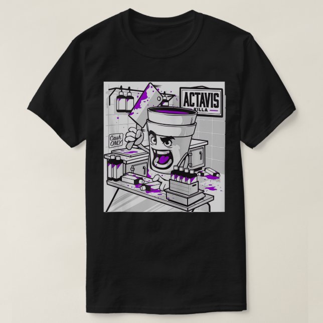 Codeine Lean Double Cup Styrofoam Purple Drank Cou T-Shirt (Design vorne)