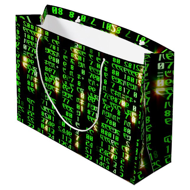 Codematrix Große Geschenktüte (Rückseite Schrägansicht)