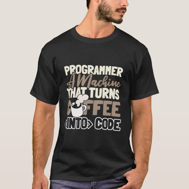 Coder Coffein - Entwickler-Programmierung Coffee P T-Shirt (Vorderseite)