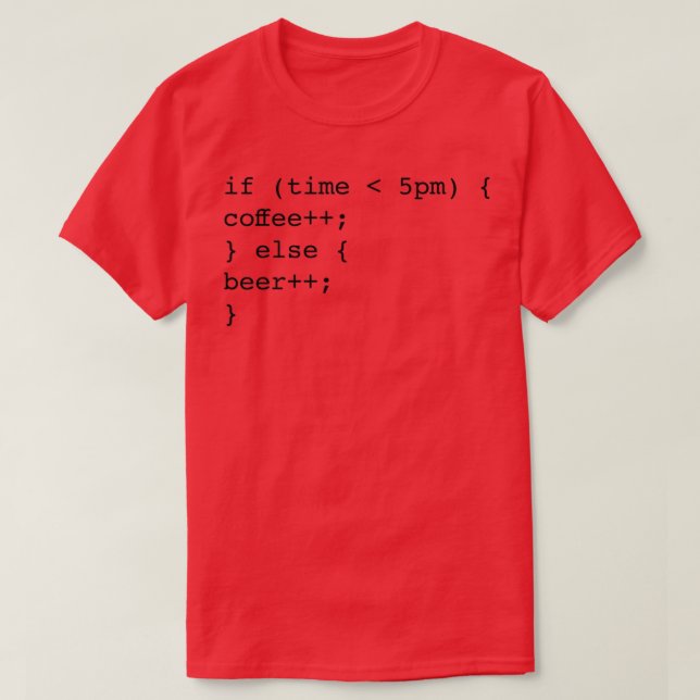 Coder Computer Science Coffee Beer T-Shirt (Design vorne)