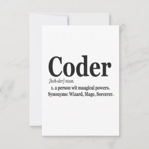 Coder Definition Funny Niedlich Computer Nerd Gesc Dankeskarte