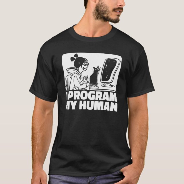 Coder Feline Developer Software Engineer Cat Prog T-Shirt (Vorderseite)