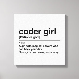 Coder Girl Leinwanddruck