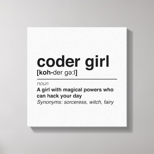 Coder Girl Leinwanddruck (Vorderseite)