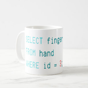 CODER MIDDLE FINGER - WÄHLEN SIE FINGER VON HAND A KAFFEETASSE