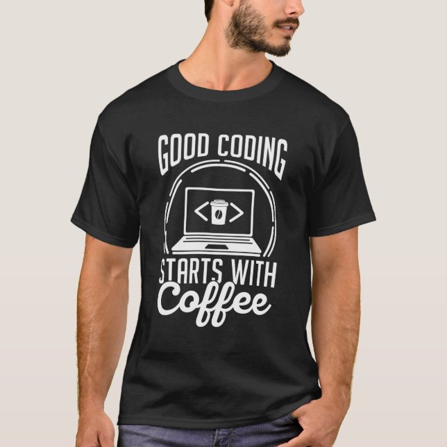 Coder Programmier-Software-Ingenieur Kaffee Progra T-Shirt (Vorderseite)