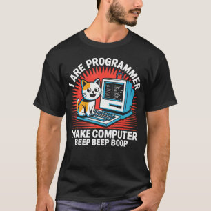 Coder Programmierer Katze Computer T-Shirt