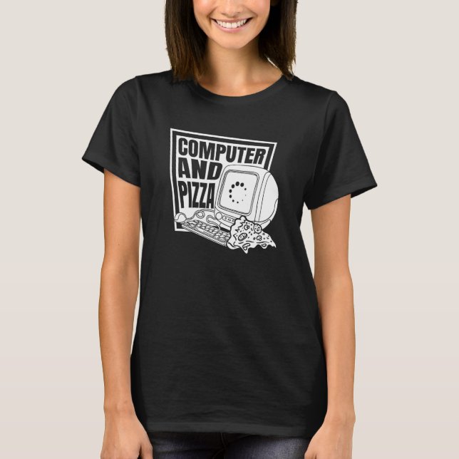 Coder Software Coding Developer Pizza Programmer T-Shirt (Vorderseite)