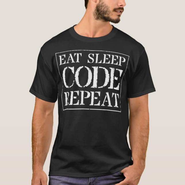 Coder T Verschenken leep Code Wiederholung für Pro T-Shirt (Vorderseite)