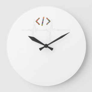 Coders Funny Coding für Computersoftware Große Wanduhr