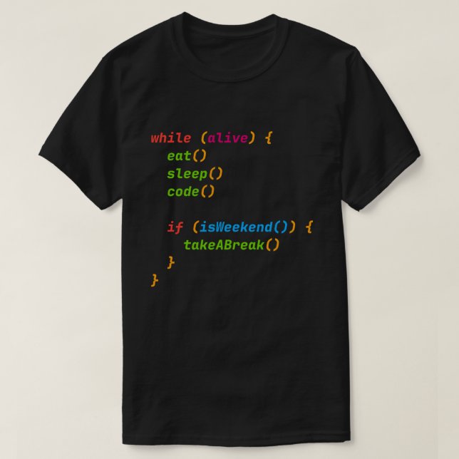 Coder's Life Cycle T-shirt (Design vorne)