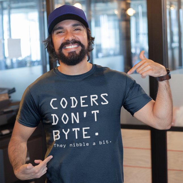 Coders nicht Byte T-Shirt (coders don't byte they nibble a bit)