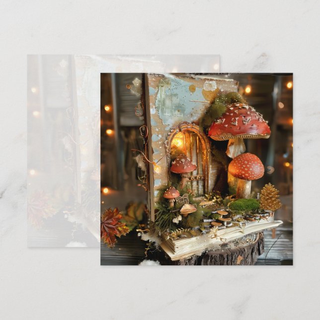 Codescore Mushroom Fairy Book Scrapbook Journal Einladung (Vorne/Hinten)