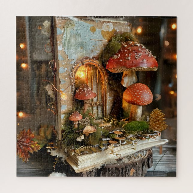 Codescore Mushroom Fairy Book Scrapbook Journal Puzzle (Vertikal)