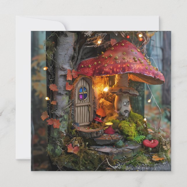 Codescore Mushroom Treehouse Scrapbook Seite Einladung (Vorderseite)