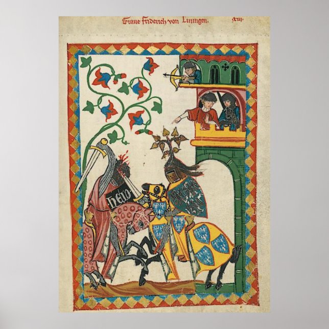 Codex Manesse Graf Friedrich von Leiningen Poster (Vorne)
